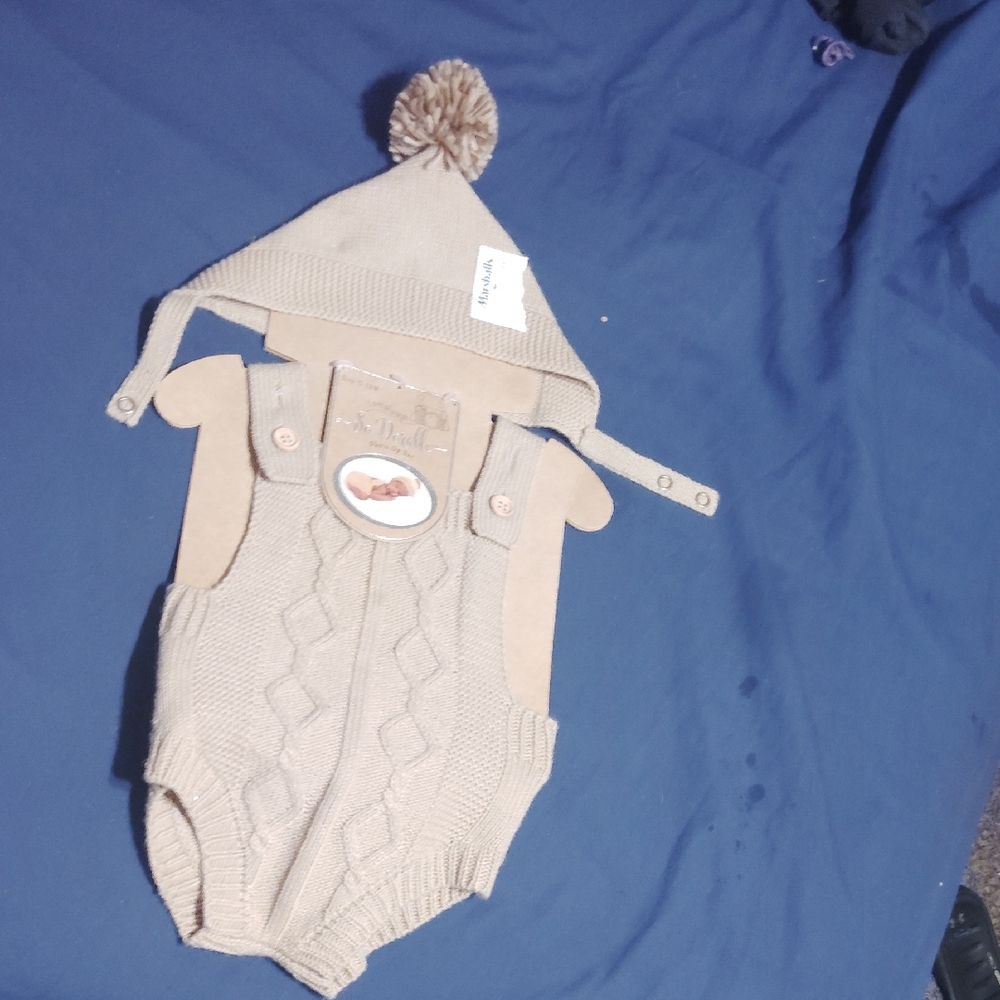 Cozy Knit Kids Matching Set in Tan